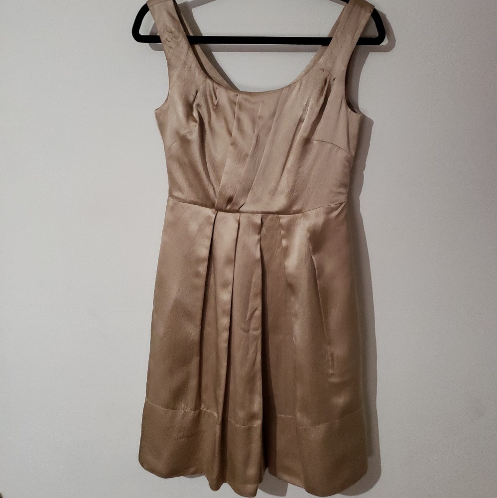 Bananna Republic Gold Satin Dress
